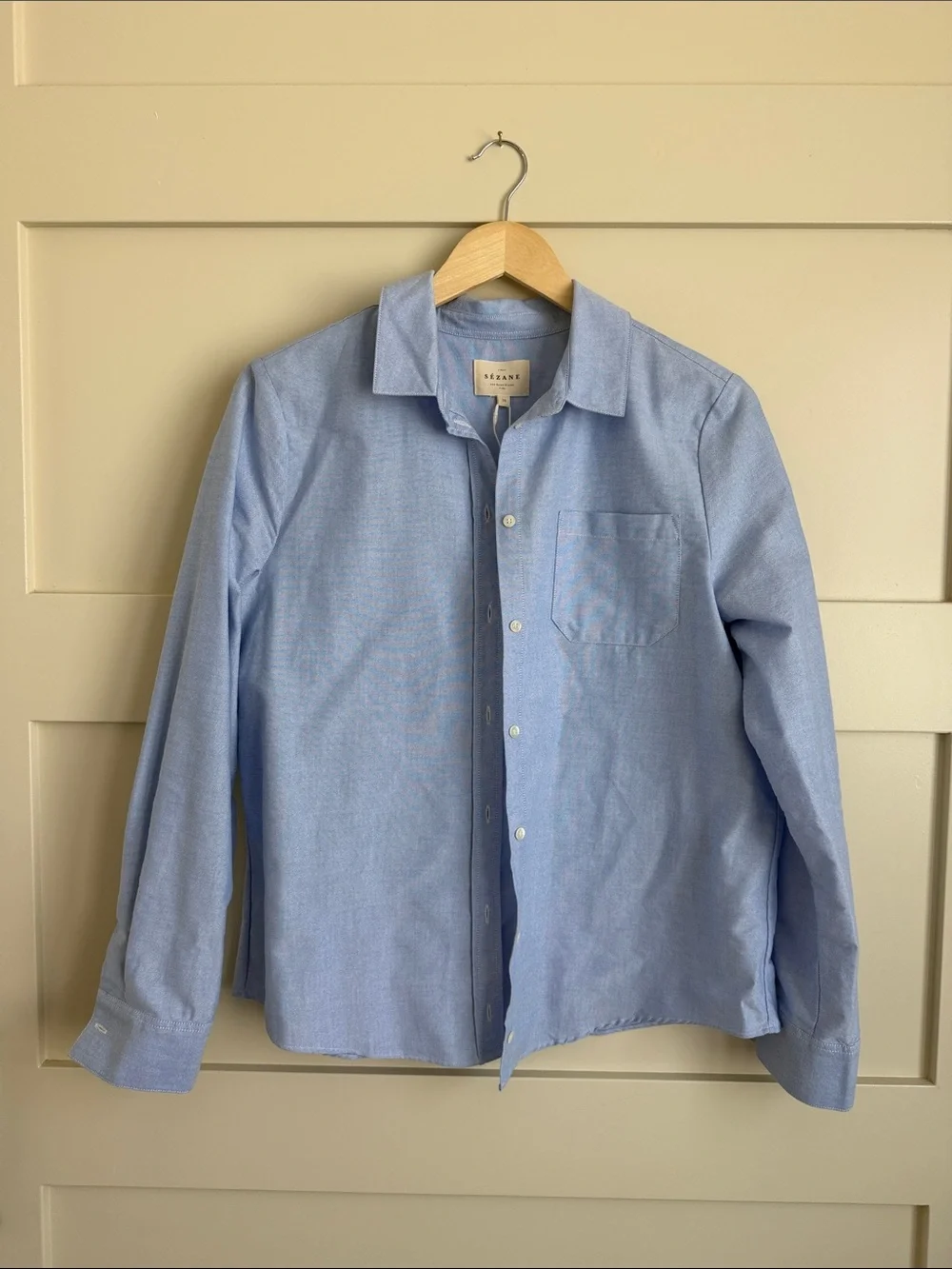 Sezane Tomboy Shirt Blue - Size 6 NWT - Picture 3 of 5